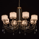 Lampa wisząca z kryształkami na 8 żarówek - antyczny mosiądz MW-LIGHT Classic 372013508