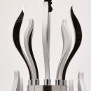 Lampa wisząca z ramionami LED w górę, chromowana RegenBogen Megapolis 661015508