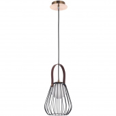Lampa wisząca żarówka w klatce, skórzany pasek Indiana Maytoni Modern MOD544PL-01B