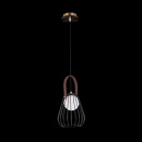 Lampa wisząca żarówka w klatce, skórzany pasek Indiana Maytoni Modern MOD544PL-01B