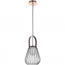Lampa wisząca żarówka w klatce, skórzany pasek Indiana Maytoni Modern MOD544PL-01B