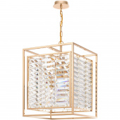 Lampa wisząca złota, kryształy w klatce Tening Maytoni MOD060PL-04G