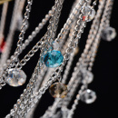 Lampa wisząca złota z kolorowymi kryształami Valencia CHIARO Classic 299012004