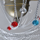 Lampa wisząca złota z kolorowymi kryształami Valencia CHIARO Classic 299012004