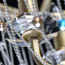 Lampa wisząca złota z kolorowymi kryształami Valencia CHIARO Classic 299012004