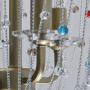 Lampa wisząca złota z kolorowymi kryształami Valencia CHIARO Classic 299012004