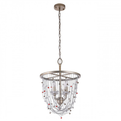 Lampa wisząca złota z kolorowymi kryształami Valencia CHIARO Classic 299012004