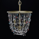 Lampa wisząca złota z kolorowymi kryształami Valencia CHIARO Classic 299012004