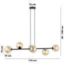 Lampa wisząca żółte kule ROSSI 6 BL MIODOWY Emibig 876/6