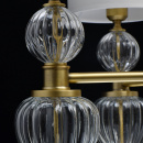 Lampa wisząca - żyrandol, kolor mosiądz, białe klosze Odelia CHIARO Classic 619011305