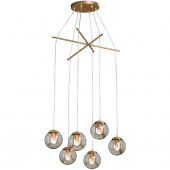 Lampa wiszące kule bursztynowe, złota podstawa Vitaluce VE4828-8/6S