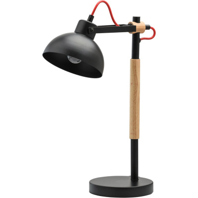 Lampka biurkowa czarny klosz i drewno dębowe MW-Light Megapolis 693031001
