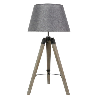 Lampka na drewnianym trójnogu szarym Lugano Candellux 41-31150