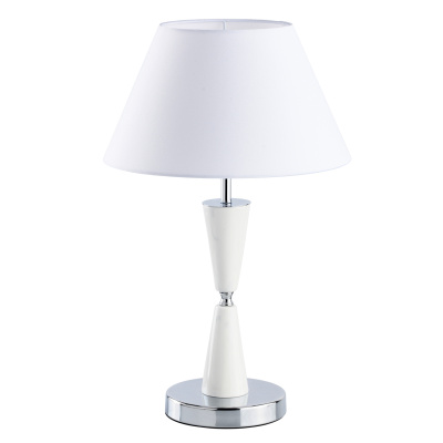 Lampka stołowa imitacja marmuru, chrom, biały klosz Vitalina MW-LIGHT Elegance 448034501