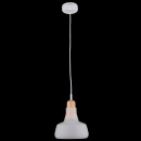 Lampka wisząca nad stół białe szkło i drewno Ola Maytoni P015PL-01W