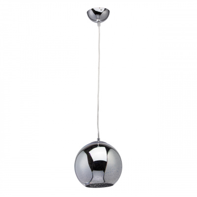 Lampka wisząca srebrna kula 3D chromowana MW-Light Megapolis 663011201
