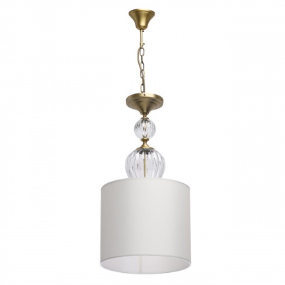 Lampka wisząca w kolorze mosiądzu z białym kloszem Odelia CHIARO Classic 619011203