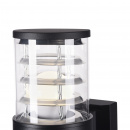 Latarenka elewacyjna, szklany klosz, czarna podstawa Bronx Maytoni Outdoor O576WL-01B