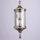 Latarnia wisząca na zewnątrz budynku, szkło i antyczny mosiądz CHIARO Street 802011104
