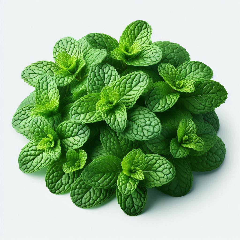 liście mięty - zdjęcie na białym tle - syrop z miety