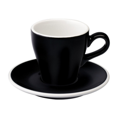 Loveramics Tulip - Filiżanka i spodek Cappuccino 180 ml - Black LVRM-085
