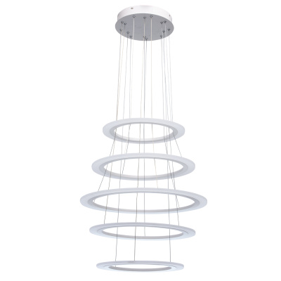 Luksusowa lampa wisząca - 5 okręgów LED - regulowana wysokość RegenBogen 661014505