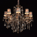 Luksusowy, 8- ramienny żyrandol kryształowy, aksamitne klosze CHIARO Crystal 475010208