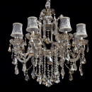 Luksusowy, 8- ramienny żyrandol kryształowy, aksamitne klosze CHIARO Crystal 475010208