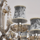 Luksusowy, 8- ramienny żyrandol kryształowy, aksamitne klosze CHIARO Crystal 475010208