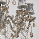 Luksusowy, 8- ramienny żyrandol kryształowy, aksamitne klosze CHIARO Crystal 475010208