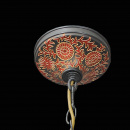 Luksusowy żyrandol bogato zdobiony czerwono-czarny, eleganckie abażury CHIARO 254012008