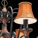 Luksusowy żyrandol bogato zdobiony czerwono-czarny, eleganckie abażury CHIARO 254012008