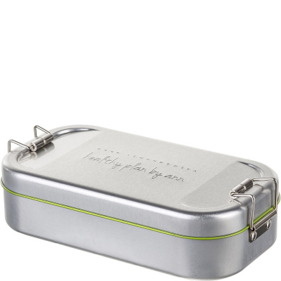 Lunch box metalowy w czarnym pokrowcu healthy plan by ann OLSC001