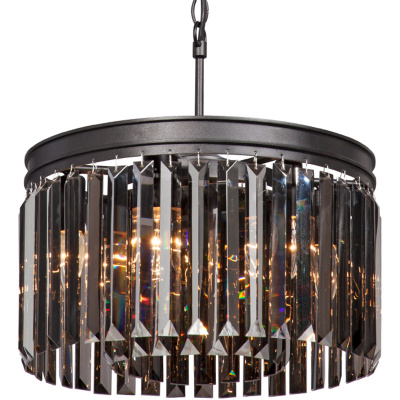 Mała lampa wisząca, czarne kryształy Vitaluce VE5182-1/6