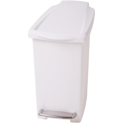 Mały kosz na śmieci pedałowy Slim 10L simplehuman biały CW1332