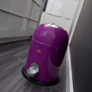 Mały kosz na śmieci szary, pedałowy 9 Litrów Single Master Wesco 180212-76