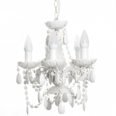 Mały żyrandol do sypialni Chandelier Gypsy Leitmotiv biały LM1208