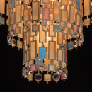 Marokańska lampa sufitowa na 10 żarówek, satynowe witraże MW-LIGHT Loft 185010710