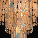 Marokańska lampa sufitowa na 10 żarówek, satynowe witraże MW-LIGHT Loft 185010710