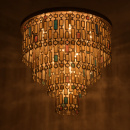 Marokańska lampa sufitowa na 10 żarówek, satynowe witraże MW-LIGHT Loft 185010710