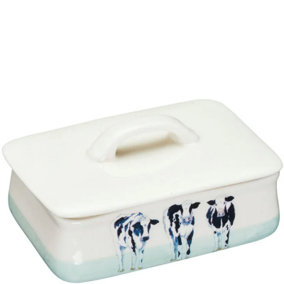 Maselniczka z pokrywką ceramiczna Krowy Apple Farm Kitchen Craft AFBUTTER
