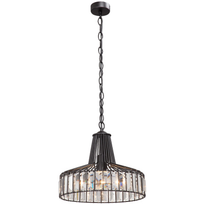 Metalowa lampa do jadalni z kryształami Vitaluce VE4243-1/1S