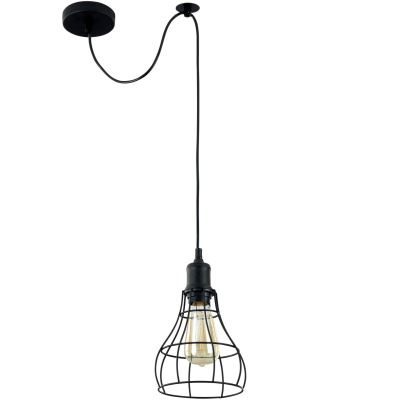 Metalowa lampka w kształcie żarówki klatki Denver Maytoni Loft T450-PL-01-B