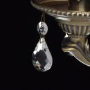 Metalowy żyrandol w kolorze antycznego mosiądzu i z kryształami Aurora MW-LIGHT 371011605