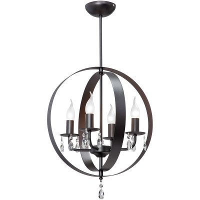 Metalowy żyrandol z kryształkami Vitaluce VE4256-1/4PL