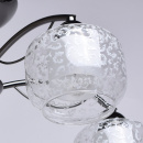 Minimalistyczny żyrandol na 5 żarówek z kloszami zdobionymi ornamentem - wycofan 358019405