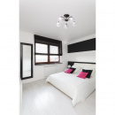 Minimalistyczny żyrandol na 5 żarówek z kloszami zdobionymi ornamentem - wycofan 358019405