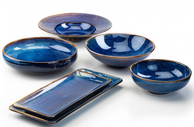 niebieska zastawa stołowa verlo