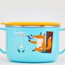 Miseczka z uszami i pokrywką dla dzieci niebieska Infant Cuitisan EC10104B