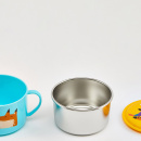 Miseczka z uszami i pokrywką dla dzieci niebieska Infant Cuitisan EC10104B